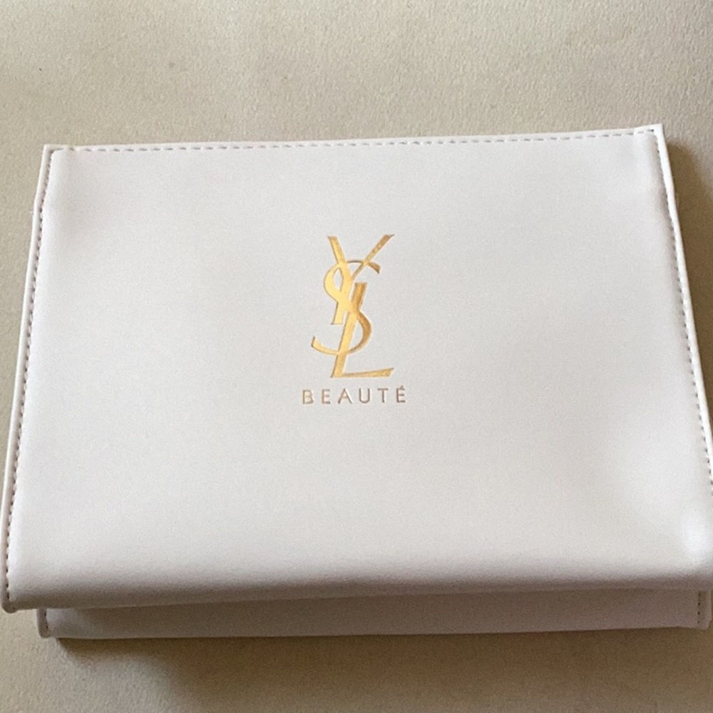 YSL White Clutch/Cosmetic case NEW with (3) samples